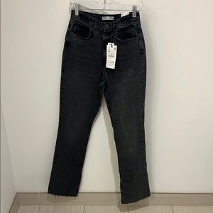 Zara Black Flare Wide Leg Jeans
